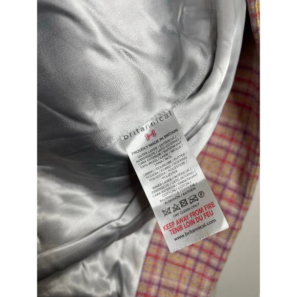 Britannical Girls Islington Coat Highgate Tweed Blossom Check Size 6-7 - Picture 6 of 9